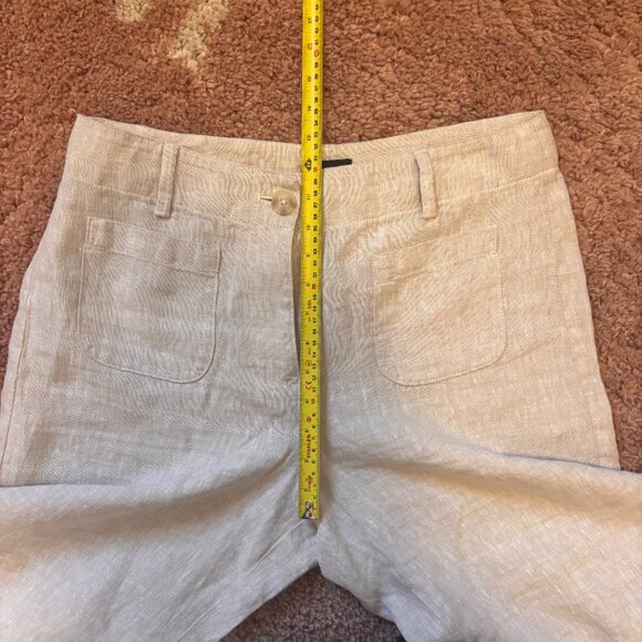 NWT Talbots Women's Sz 8 Wide Crop Patch Pocket Washed Linen Pants 100% Linen - Picture 9 of 11